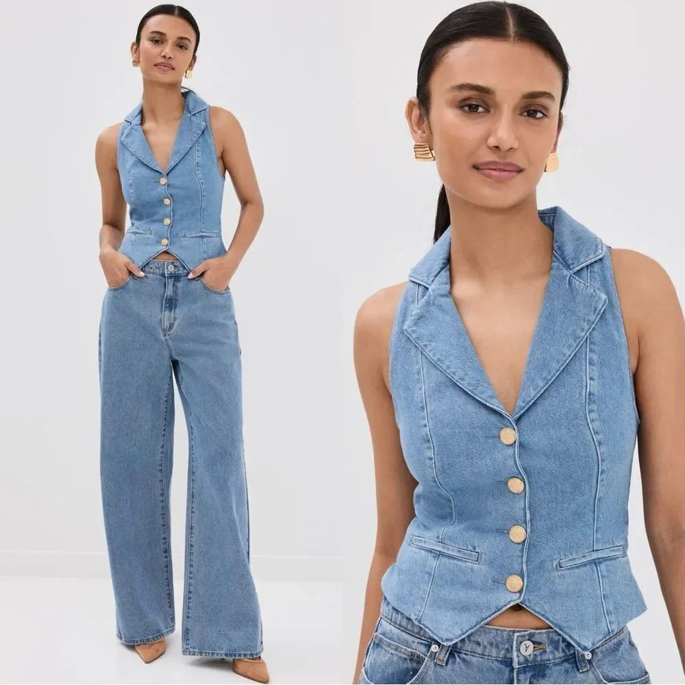 NWT Reformation Nova Denim vest